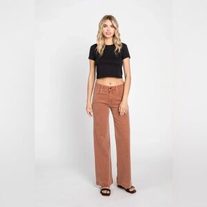 Letter to Juliet Genoa Vintage Wash Clay Flare Cropped Jeans